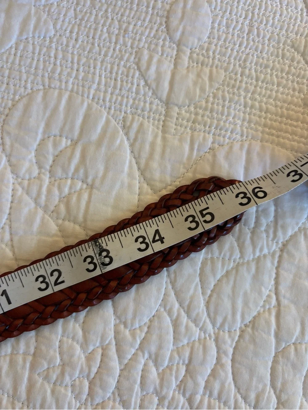 Vintage Talbots Braided Leather Waist Belt - Brown